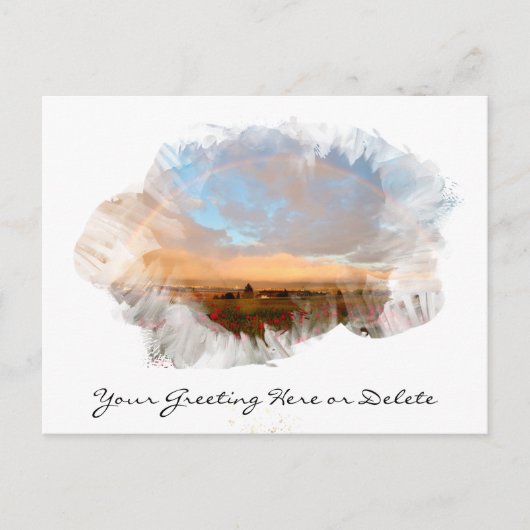 *~* Regenboog Strandgolven Oceaan Artistiek Bloemm Briefkaart (Voorkant)