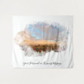 *~* Regenboog Strandgolven Oceaan Artistiek Bloemm Wandkleed (Voorkant (horizontaal))