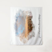 *~* Regenboog Strandgolven Oceaan Artistiek Bloemm Wandkleed (Voorkant)