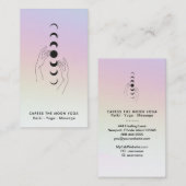 ** Regenboog streelt de maan faseert hemelse hande Visitekaartje (Voorkant / Achterkant)