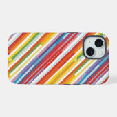 Regenboog Streep Draaikolk iPhone 15 Case (Achterkant horizontaal)