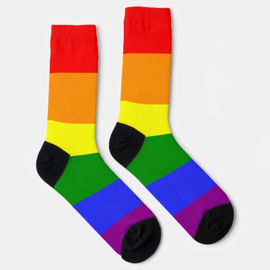 Regenboog streep LGBT 6 kleuren Pride Sokken (Rechts)