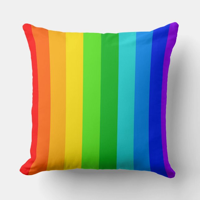 Regenboog Streep Patroon #2 Kussen (Voorkant)