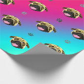 Regenboog Streep Pugs Inpakpapier (Hoek)
