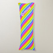 Regenboog streep roze genoemd lang lichaam kussen (Voorkant Verticaal)