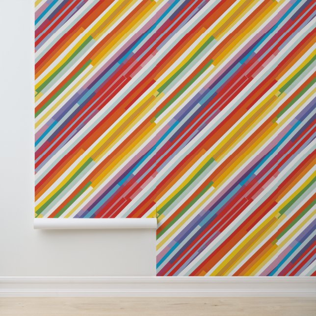 Regenboog streep werveling behang (Applicatie)