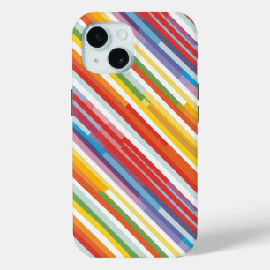 Regenboog streep werveling iPhone 15 case