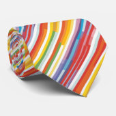 Regenboog streep werveling stropdas (Opgerold)