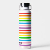 Regenboog Strepen Aangepast Waterfles (Achterkant)