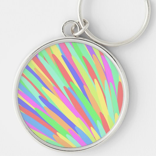 Regenboog Strepen Abstract Design Sleutelhanger (Voorkant)