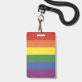Regenboog strepen badge (Voorzijde met lanyard)