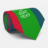 Regenboog Strepen Blijf Kalm En Uw Tekst Aanpassen Stropdas (Opgerold)