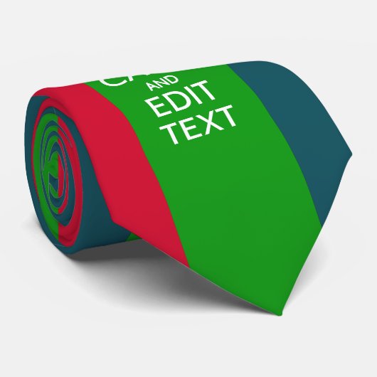 Regenboog Strepen Blijf Kalm En Uw Tekst Aanpassen Stropdas (Opgerold)