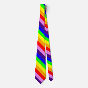 Regenboog Strepen Diagonaal Klassiek Kleurrijk Stropdas