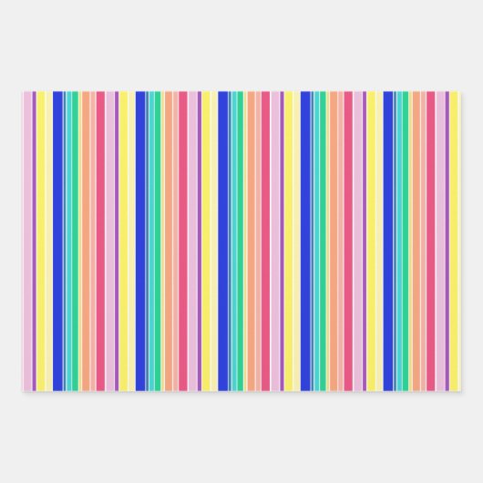 Regenboog Strepen en Stippen Gelukkig Kleurrijk Inpakpapier Vel (Voorkant 3)