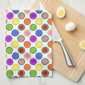 Regenboog Strepen en Stippen Gelukkig Kleurrijk Theedoek (Quarter Fold)