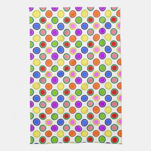 Regenboog Strepen en Stippen Gelukkig Kleurrijk Theedoek (Verticaal)