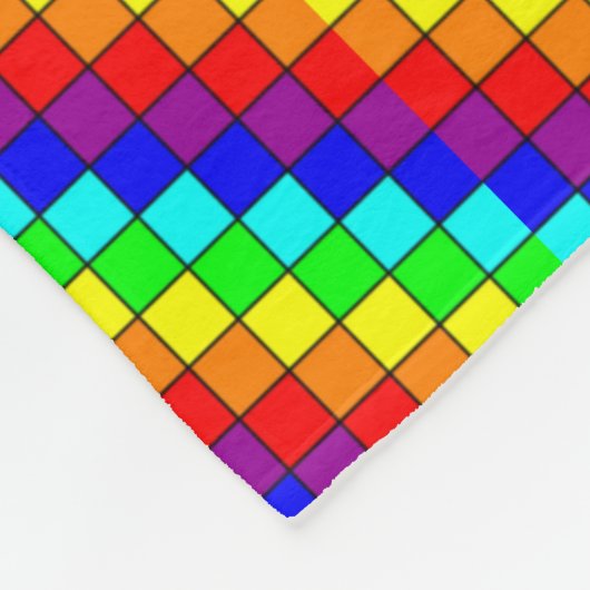 Regenboog strepen - Fleece deken (Hoek)