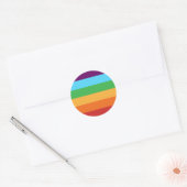 Regenboog Strepen Fun Heldere Verjaardagsfeestje E Ronde Sticker (Envelop)