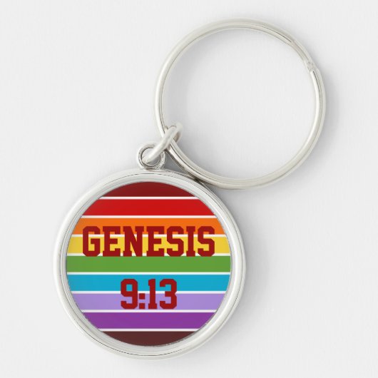 Regenboog Strepen, Genesis 9:13 Sleutelhanger (Voorkant)