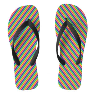 Regenboog strepen kleuren schuin patroon modern teenslippers