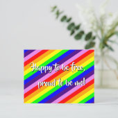 Regenboog Strepen Kleurrijke Trots Gelukkig Trots Briefkaart (Staand voorkant)
