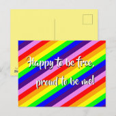 Regenboog Strepen Kleurrijke Trots Gelukkig Trots Briefkaart (Voorkant / Achterkant)