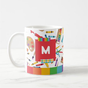 Regenboog Strepen Kunst Patroon Docent Waardering Koffiemok