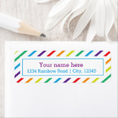 Regenboog Strepen Leuke Retouradres Sticker Label (Insitu)