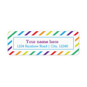 Regenboog Strepen Leuke Retouradres Sticker Label (Voorkant)