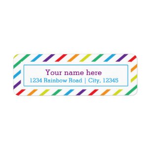 Regenboog Strepen Leuke Retouradres Sticker Label