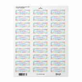 Regenboog Strepen Leuke Retouradres Sticker Label (Full Sheet)
