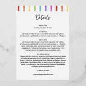 Regenboog strepen Monogram 2 in 1 bruiloft Folie Uitnodiging (Achterkant)