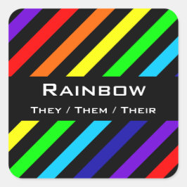 Regenboog strepen naam / voornaamwoord Stickers