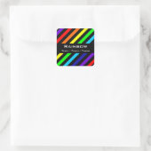 Regenboog strepen naam / voornaamwoord Stickers (Tas)
