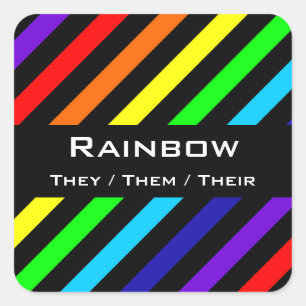 Regenboog strepen naam / voornaamwoord Stickers