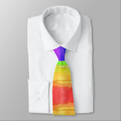 Regenboog Strepen Ombre Waterverf Gay Pride Trendy Stropdas (Gebonden)