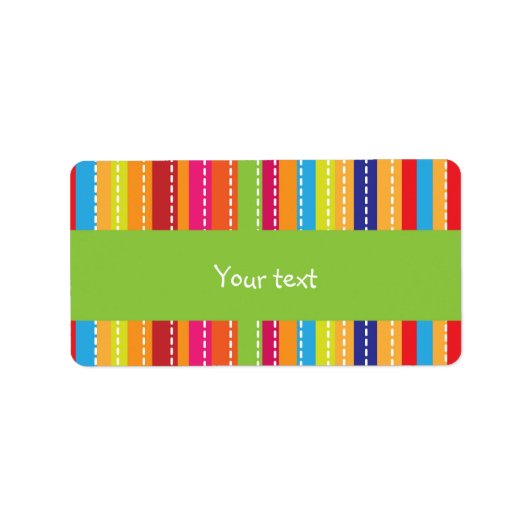 Regenboog strepen ontwerp etiket (Voorkant)