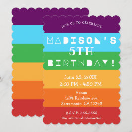 Regenboog Strepen Pret Felé Verjaardagsfeestje Elk Kaart