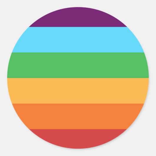 Regenboog Strepen Pret Felé Verjaardagsfeestje Elk Ronde Sticker (Voorkant)