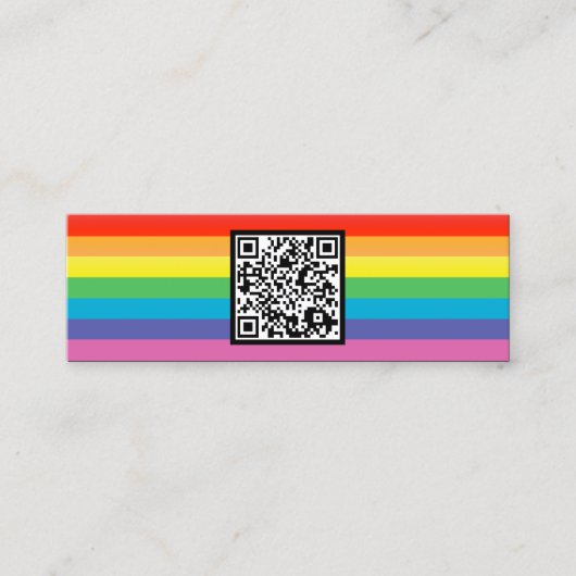regenboog strepen QR code Mini Visitekaartje (Voorkant)