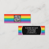 regenboog strepen QR code Mini Visitekaartje (Voorkant / Achterkant)