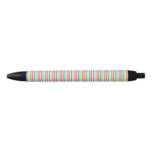 Regenboog strepen retro leuk patroon zwarte inkt pen (Voorkant)
