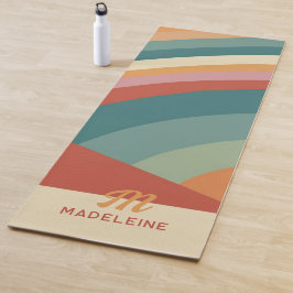  regenboog strepen roze groen naam monogram yogamat