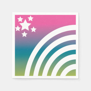 Regenboog Strepen Sterren Eenhoorn Feest Servet