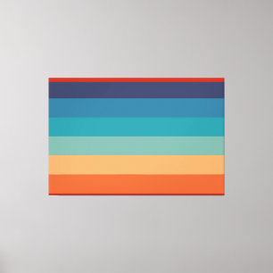 Regenboog Strepen Vintage Kleuren Oude Stijl Kleur Canvas Afdruk