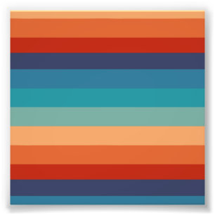 Regenboog Strepen Vintage Kleuren Oude Stijl Kleur Foto Afdruk