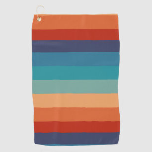 Regenboog Strepen Vintage Kleuren Oude Stijl Kleur Golfhanddoek