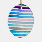 Regenboog strepen waterverf keramisch ornament (Rechts)