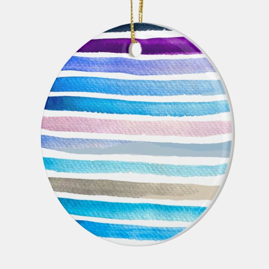 Regenboog strepen waterverf keramisch ornament (Links)